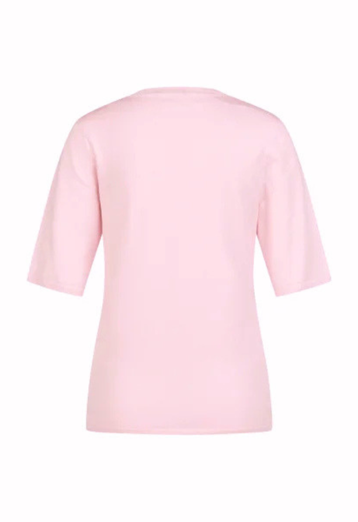 T-shirt en tricot col rond - Rose