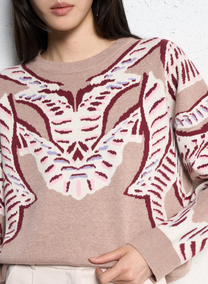 Pull en jacquard avec motif abstrait Pandori