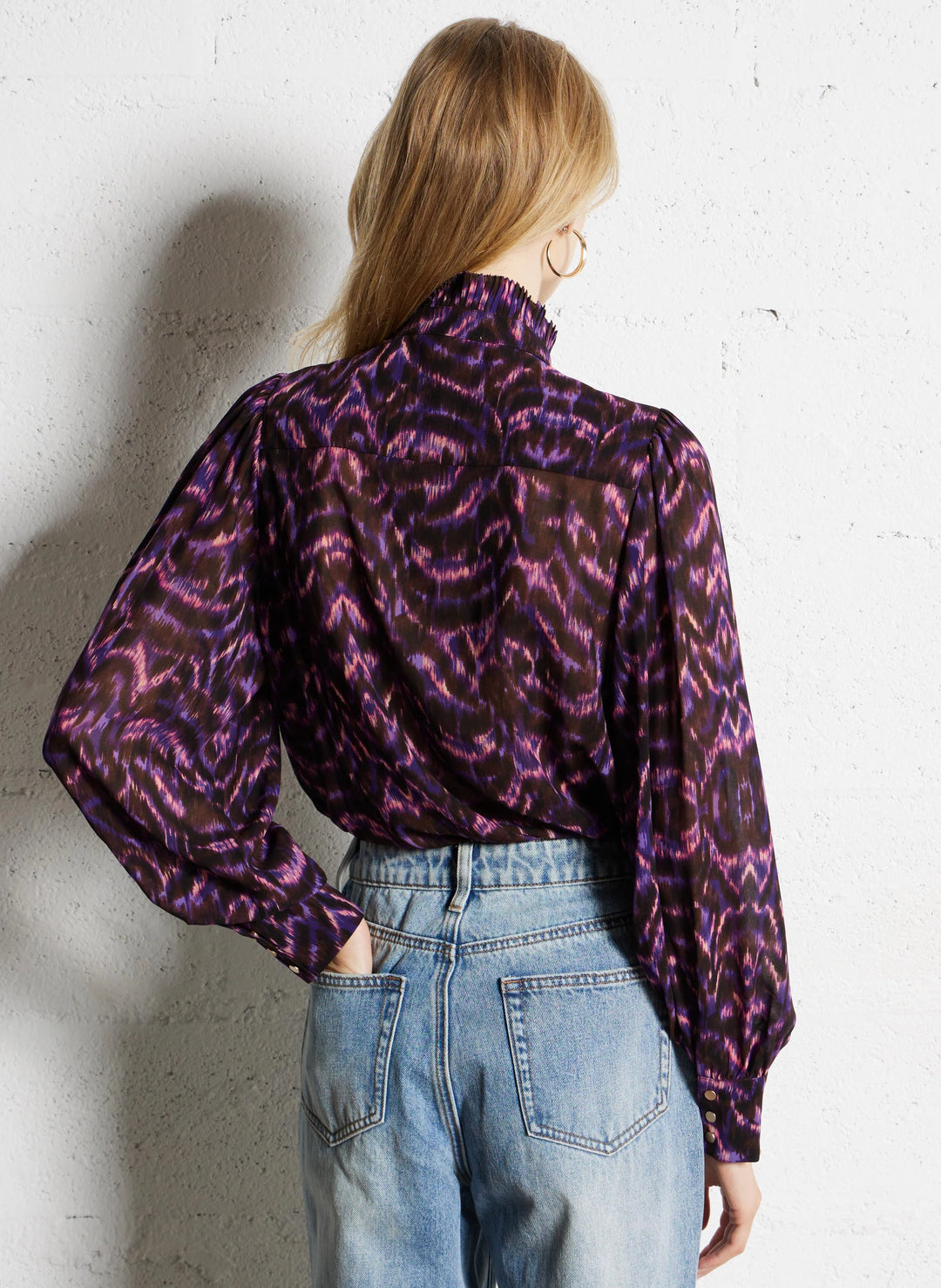 Blouse boutonnée avec imprimé ikat Lyric