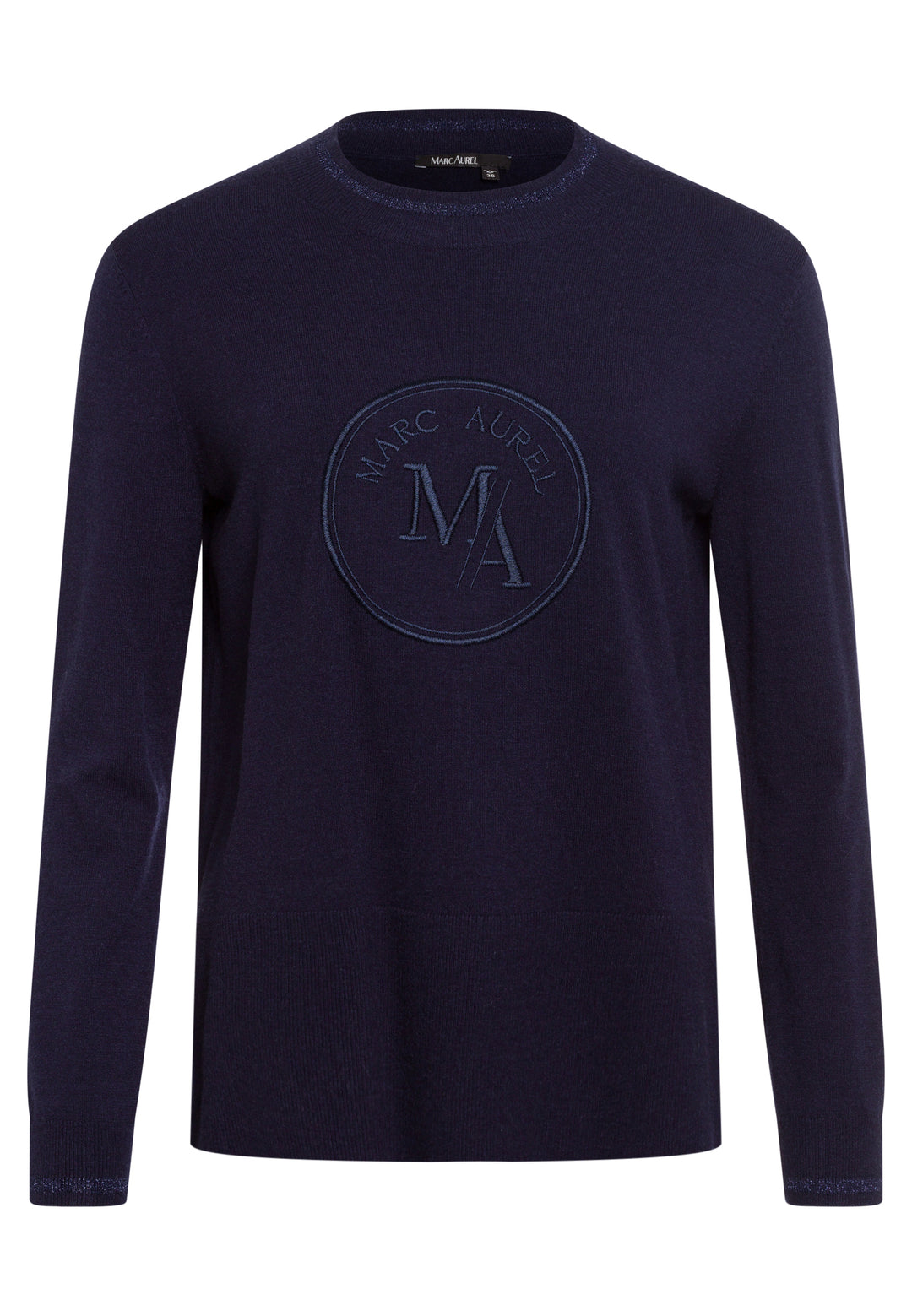 Pull avec logo brodé et bandes en lurex