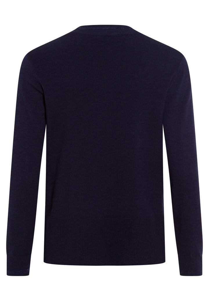 Pull avec logo brodé et bandes en lurex