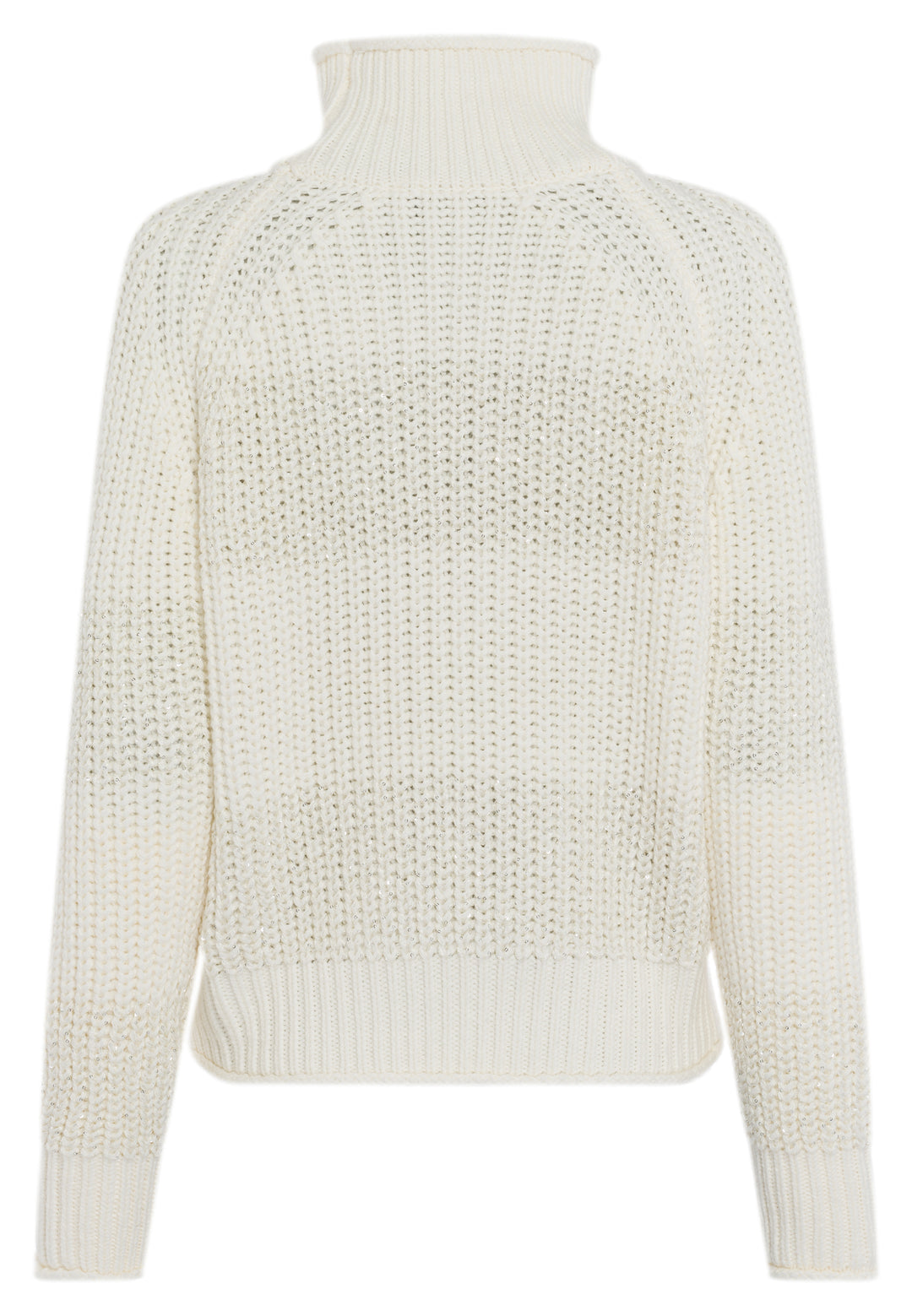 Pull côtelé avec paillettes et col montant