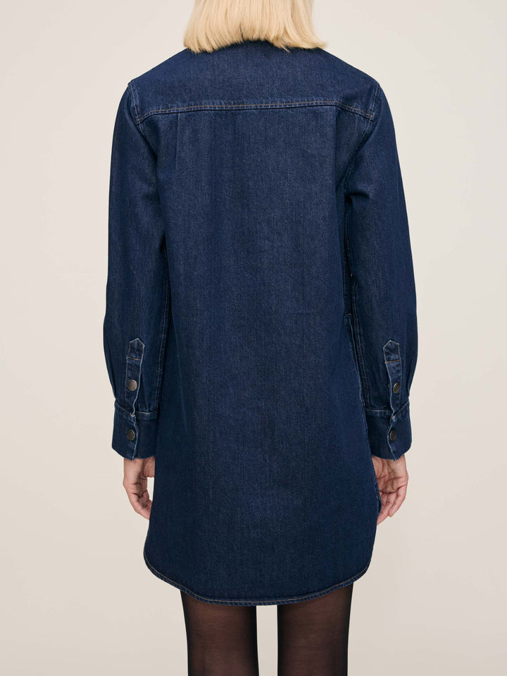 Robe chemise courte en denim Faye