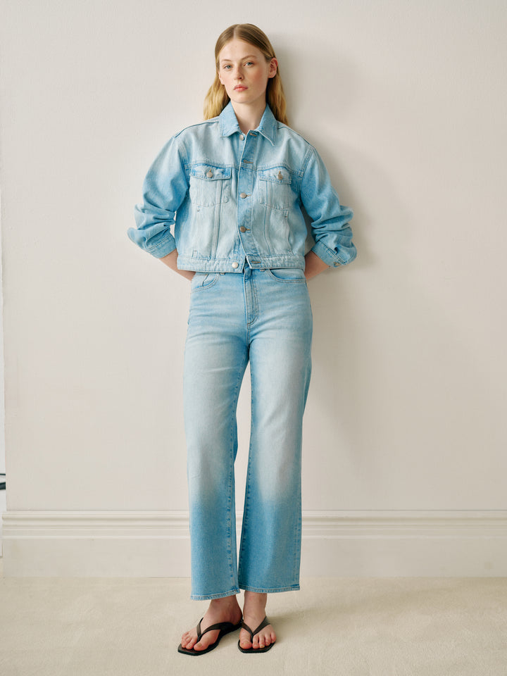 Jeans à jambe large et taille haute Karmine