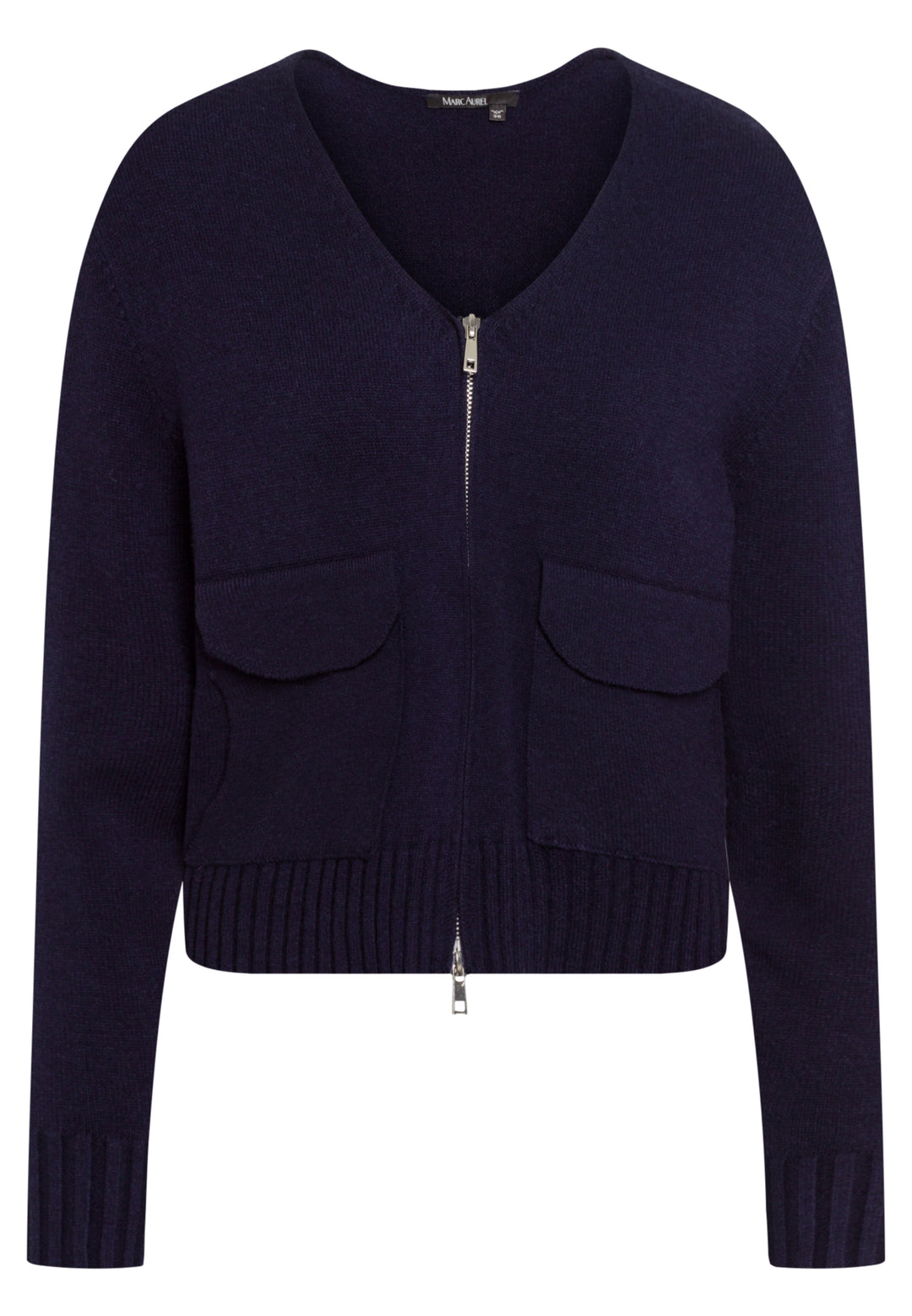 Cardigan zippé avec poches à rabat