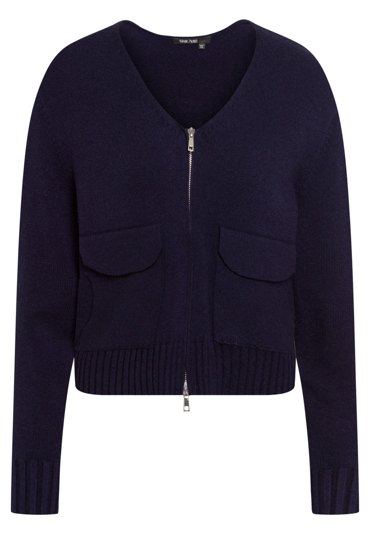 Cardigan zippé avec poches à rabat