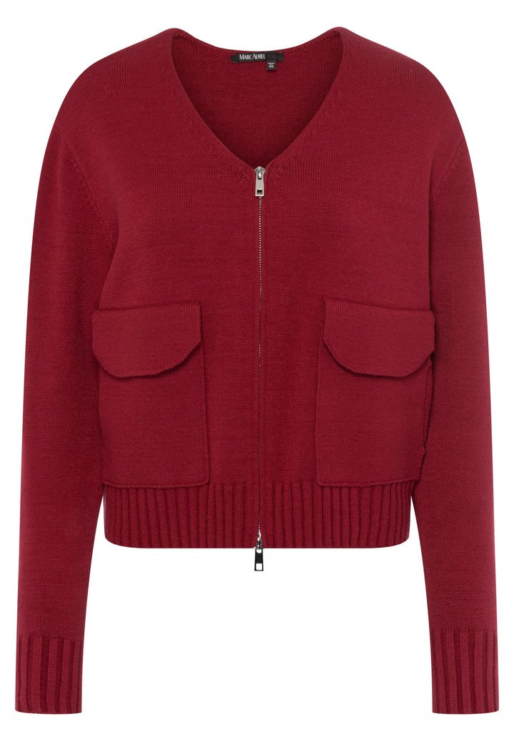 Cardigan zippé avec poches à rabat