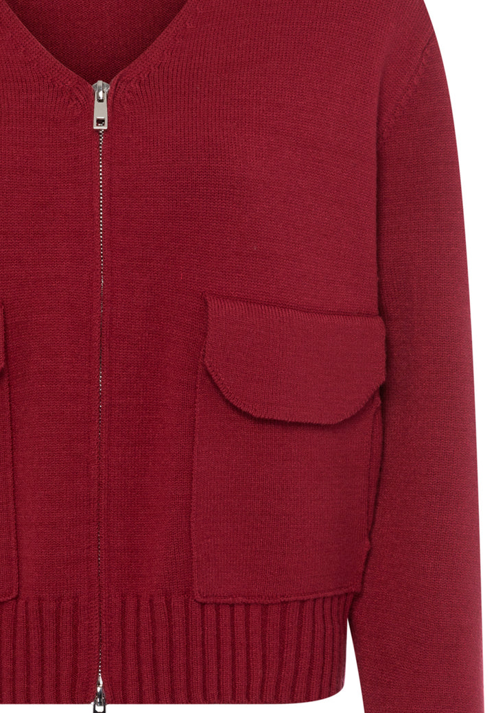 Cardigan zippé avec poches à rabat