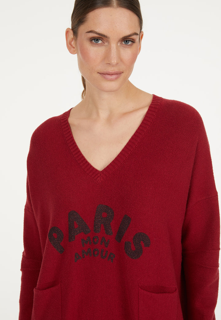 Pull avec écriture "Paris Mon Amour"
