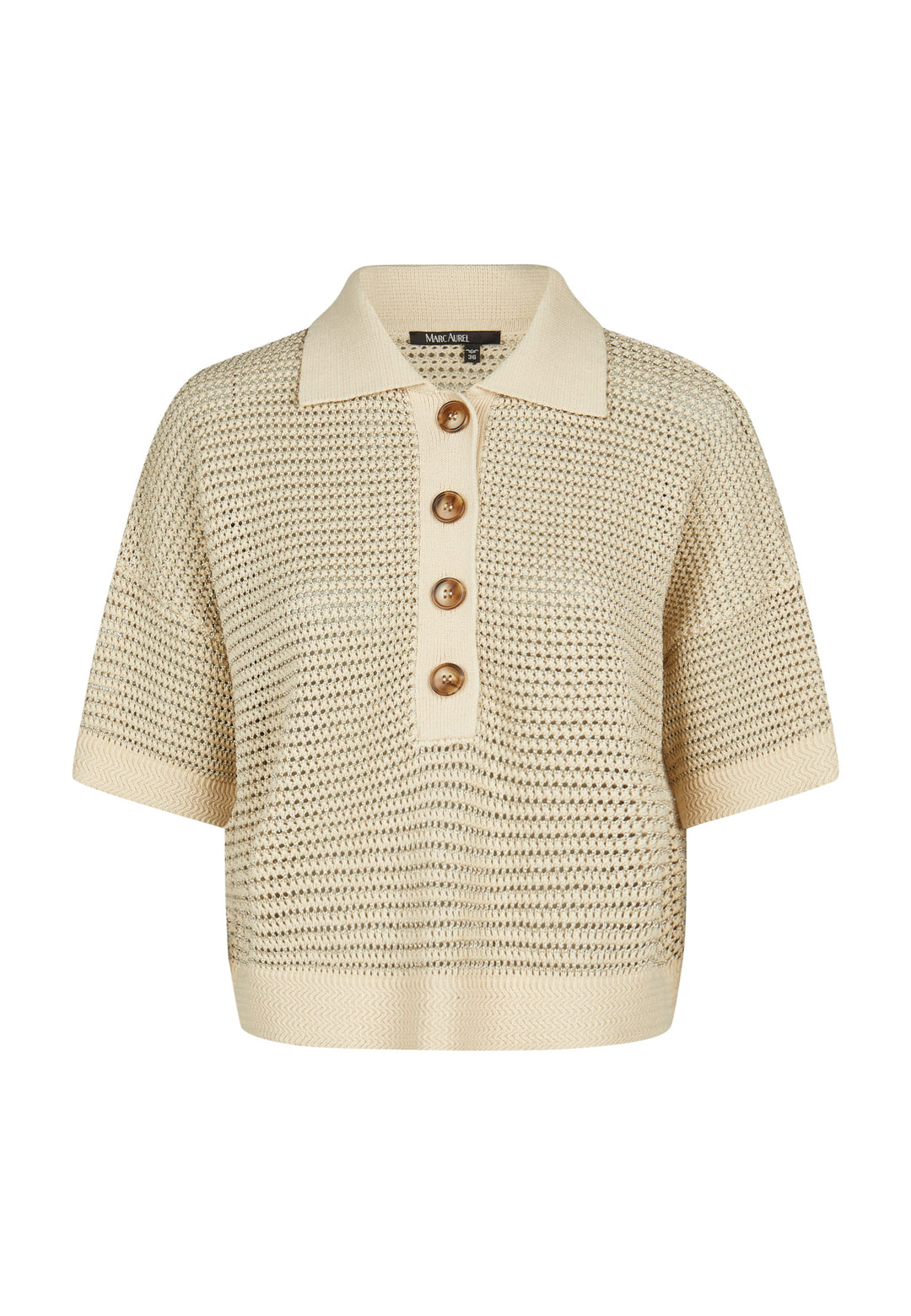 Polo en maille texturée avec fil lurex