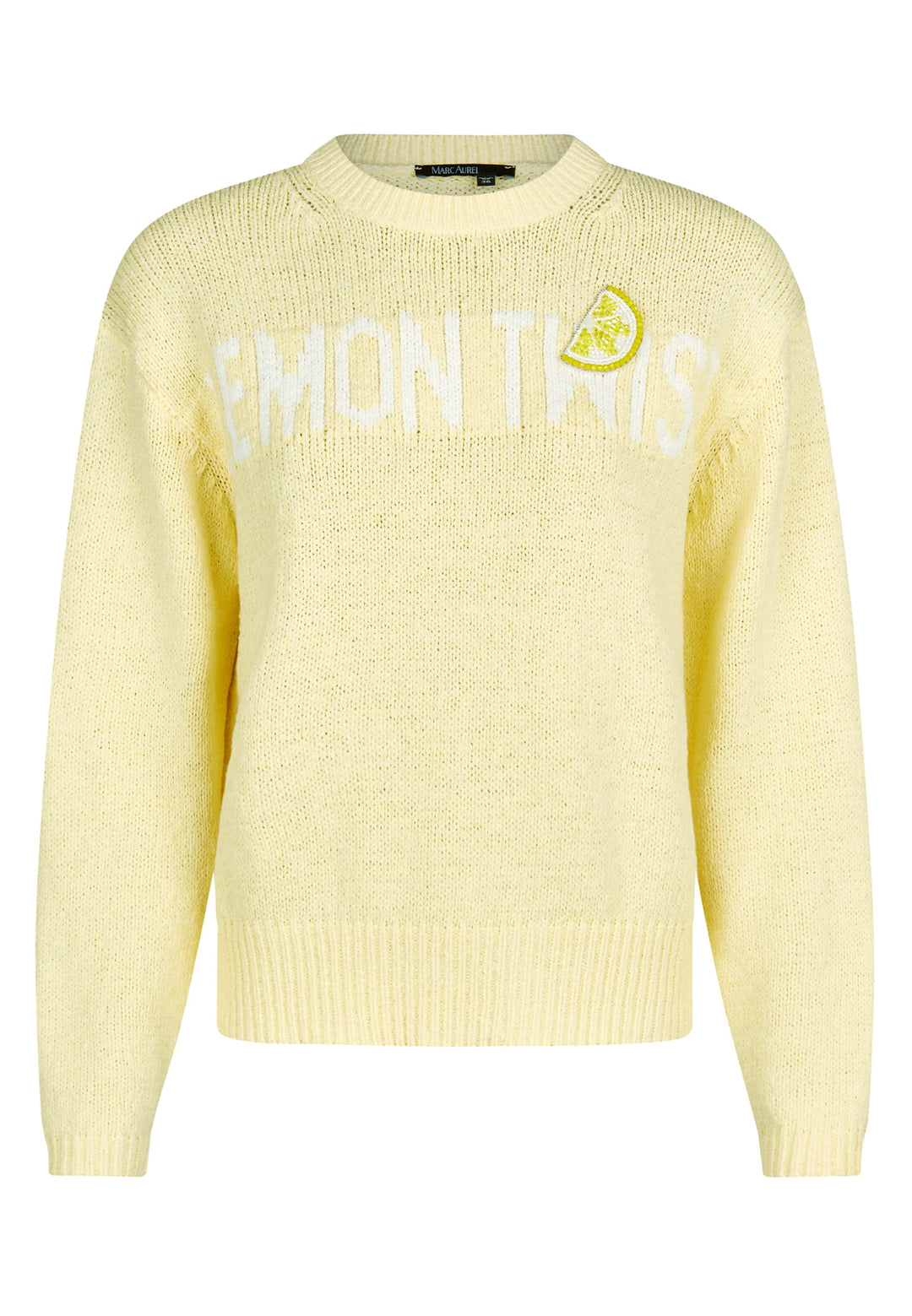 Pull en maille avec écusson citron
