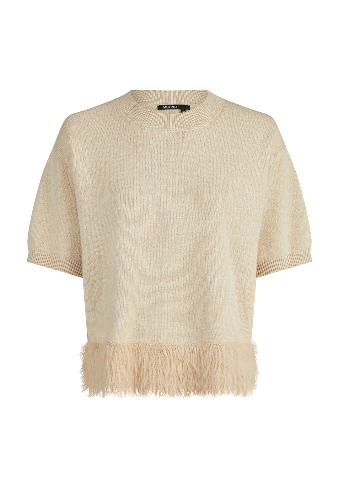 Pull à ourlet en fausse fourrure