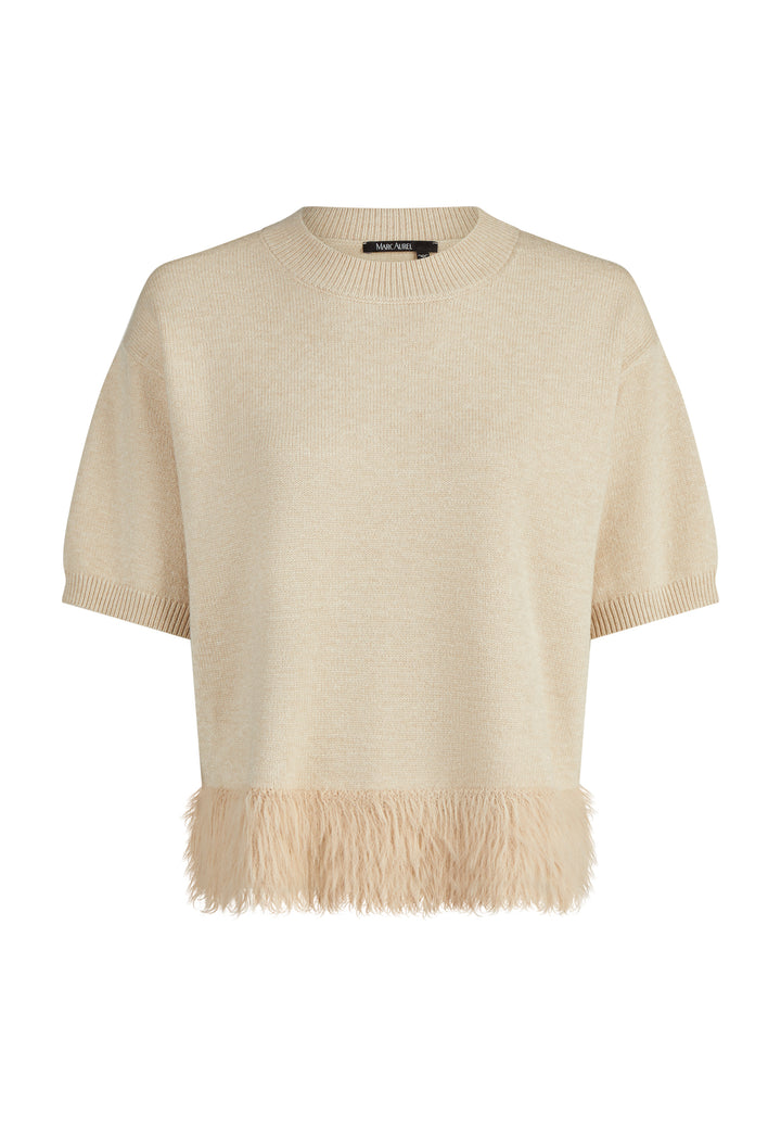 Pull à ourlet en fausse fourrure