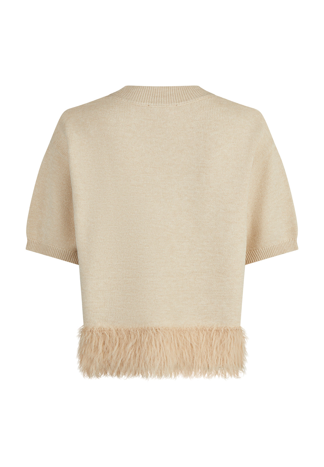 Pull à ourlet en fausse fourrure