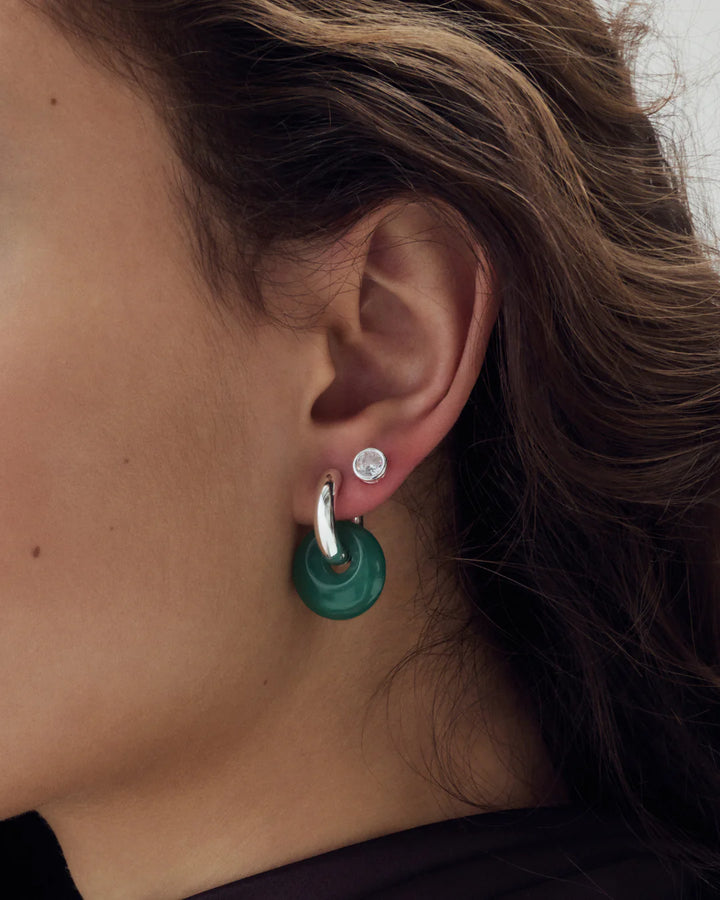 Boucles d’oreilles en argent et pierre semi-precieuse