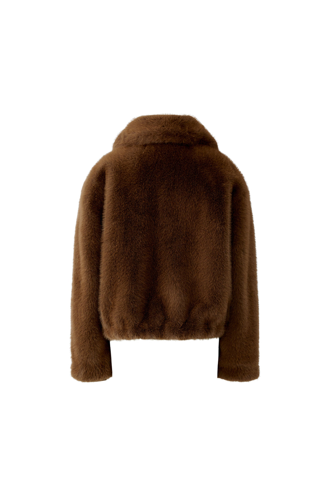 Manteau court en fausse fourrure avec col chemise