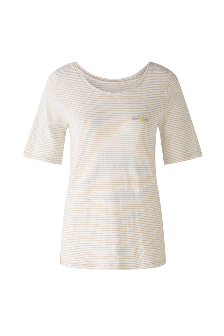 T-shirt rayé avec broderie soleil