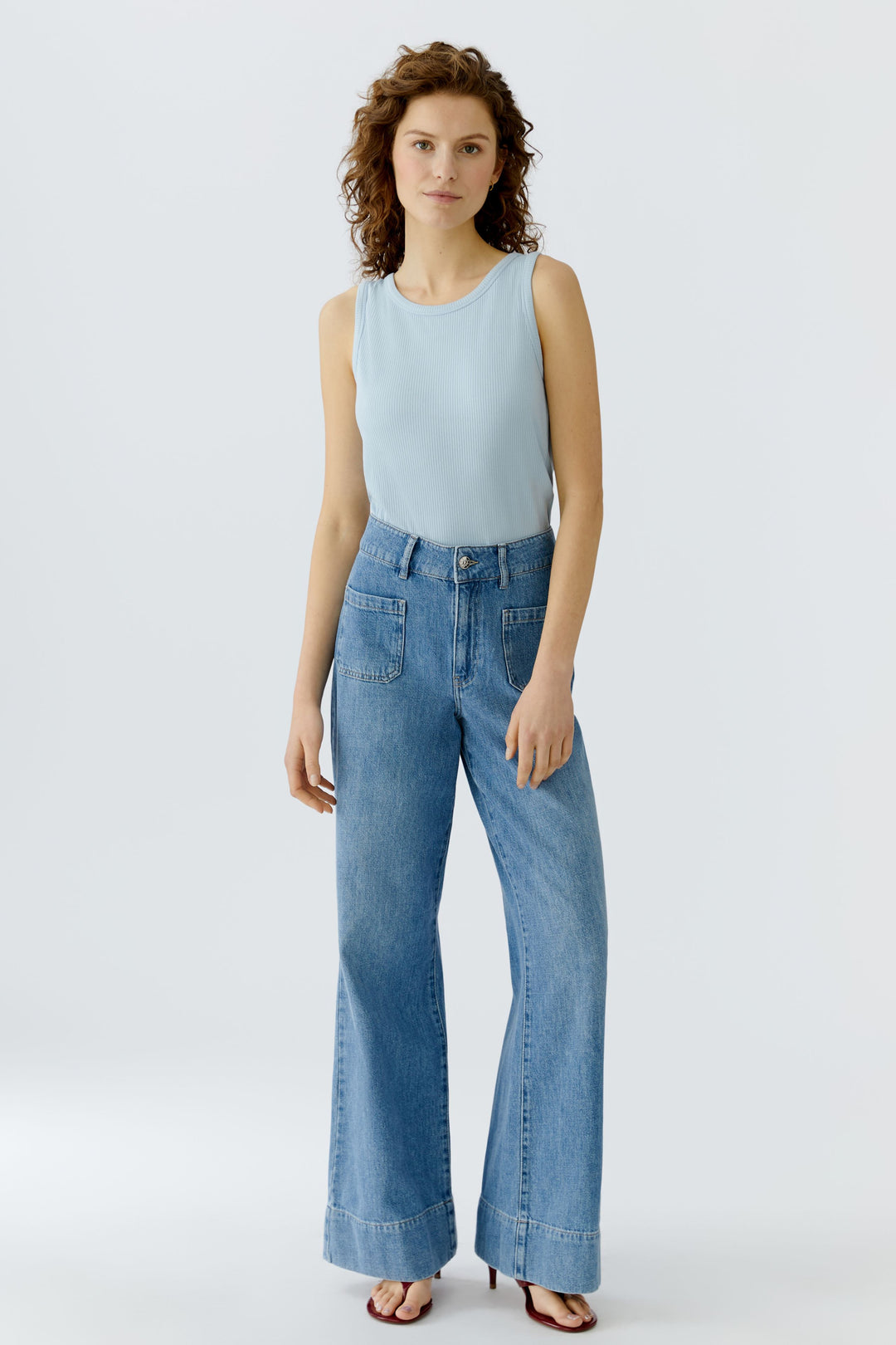 Camisole côtelée avec col rond Filiz