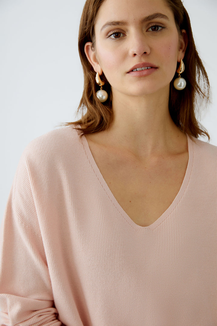 Pull en maille fine avec col V
