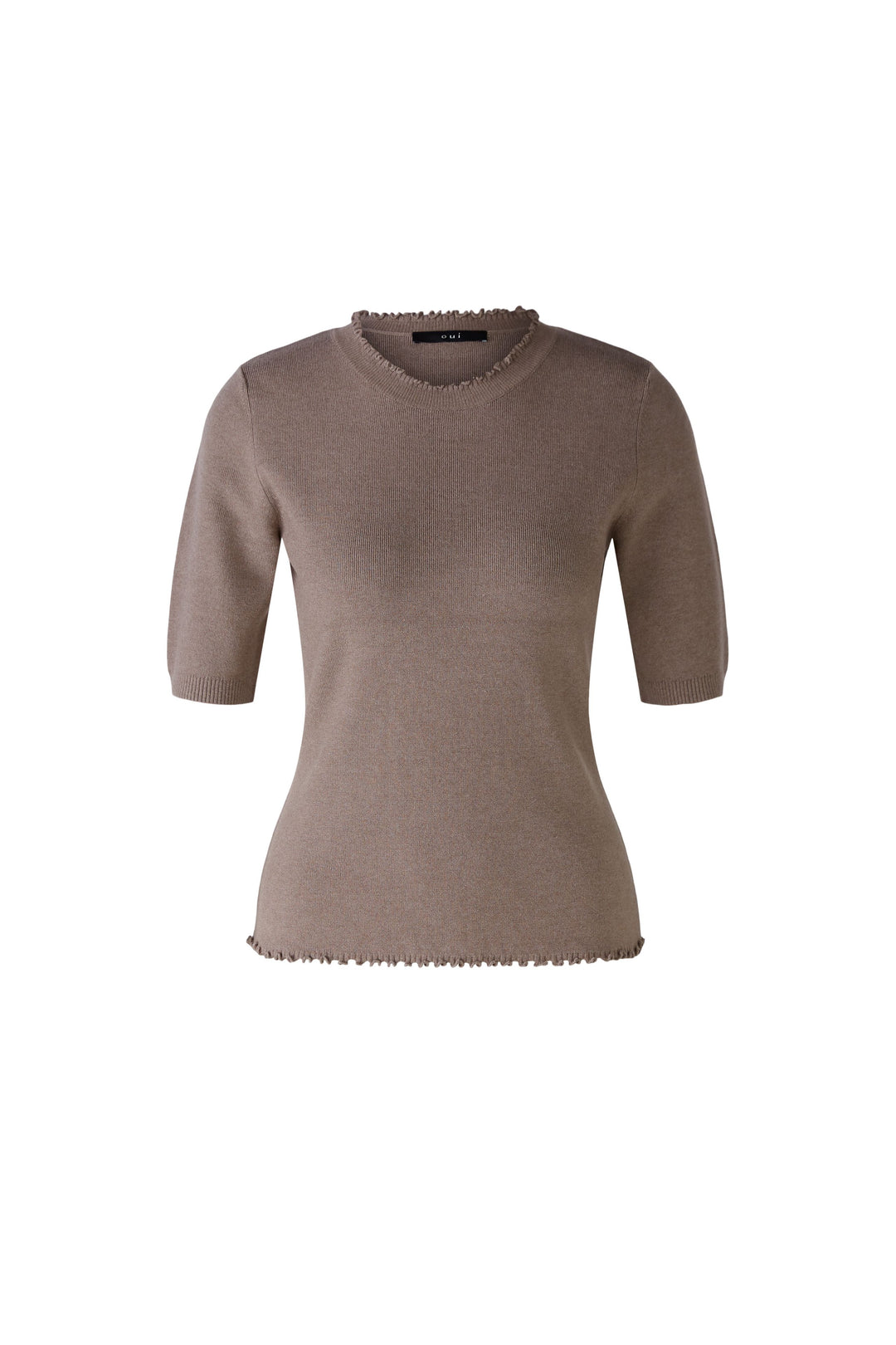 Pull féminin manches courtes à volants