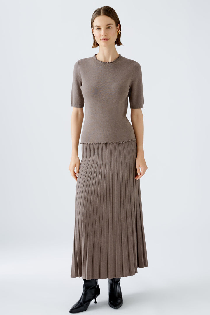 Pull féminin manches courtes à volants