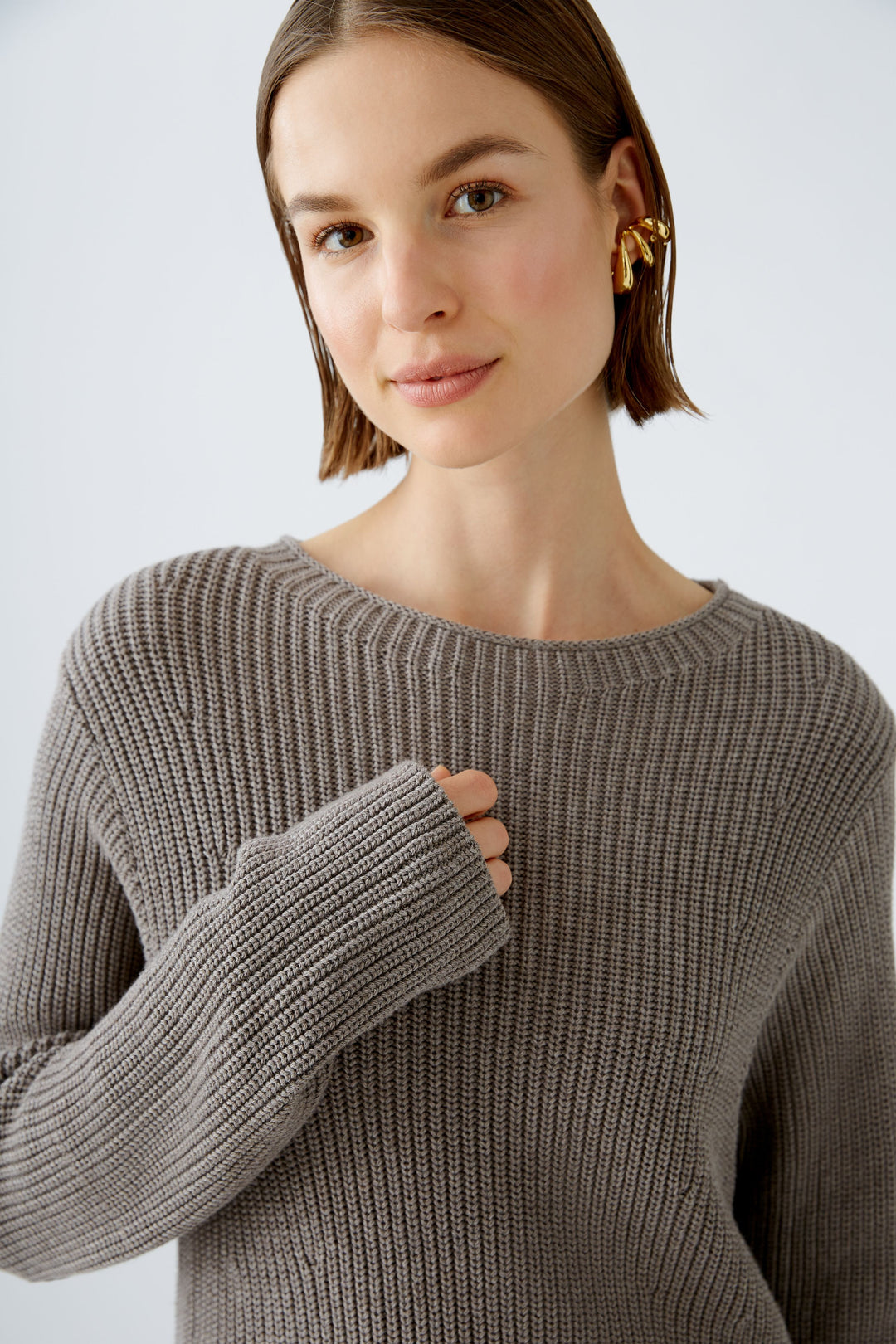 Pull en maille côtelée