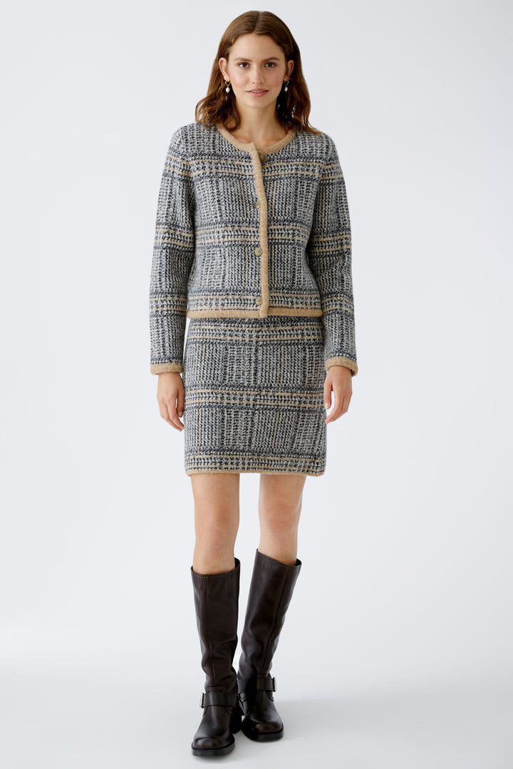 Cardigan tricot doux carreaux