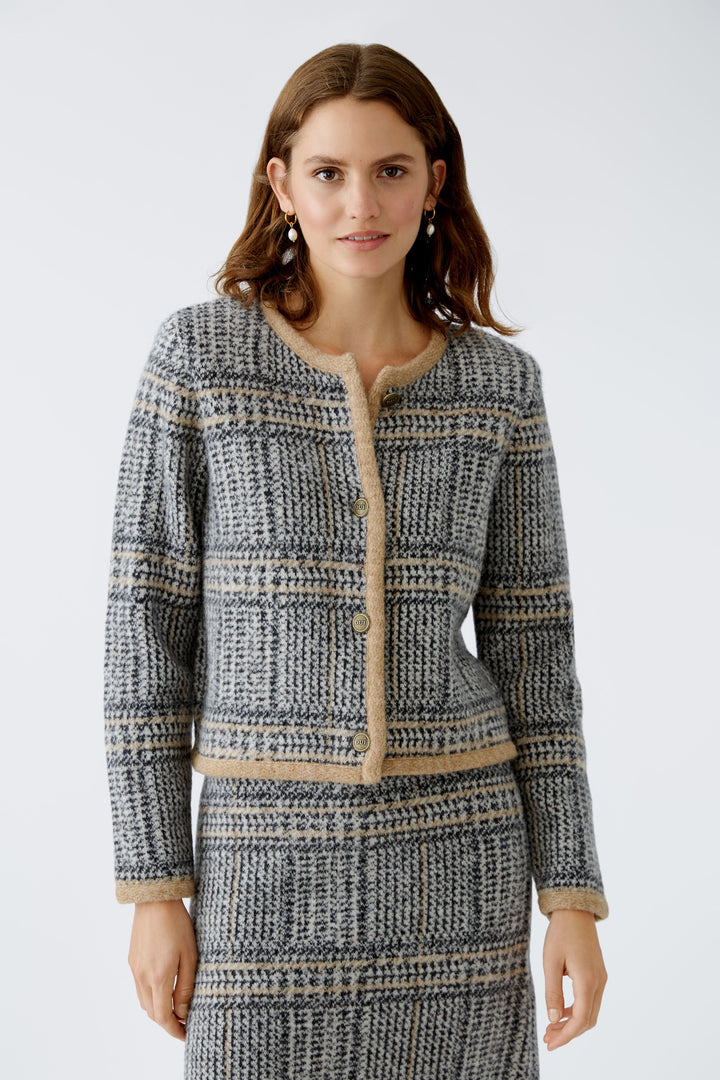 Cardigan tricot doux carreaux