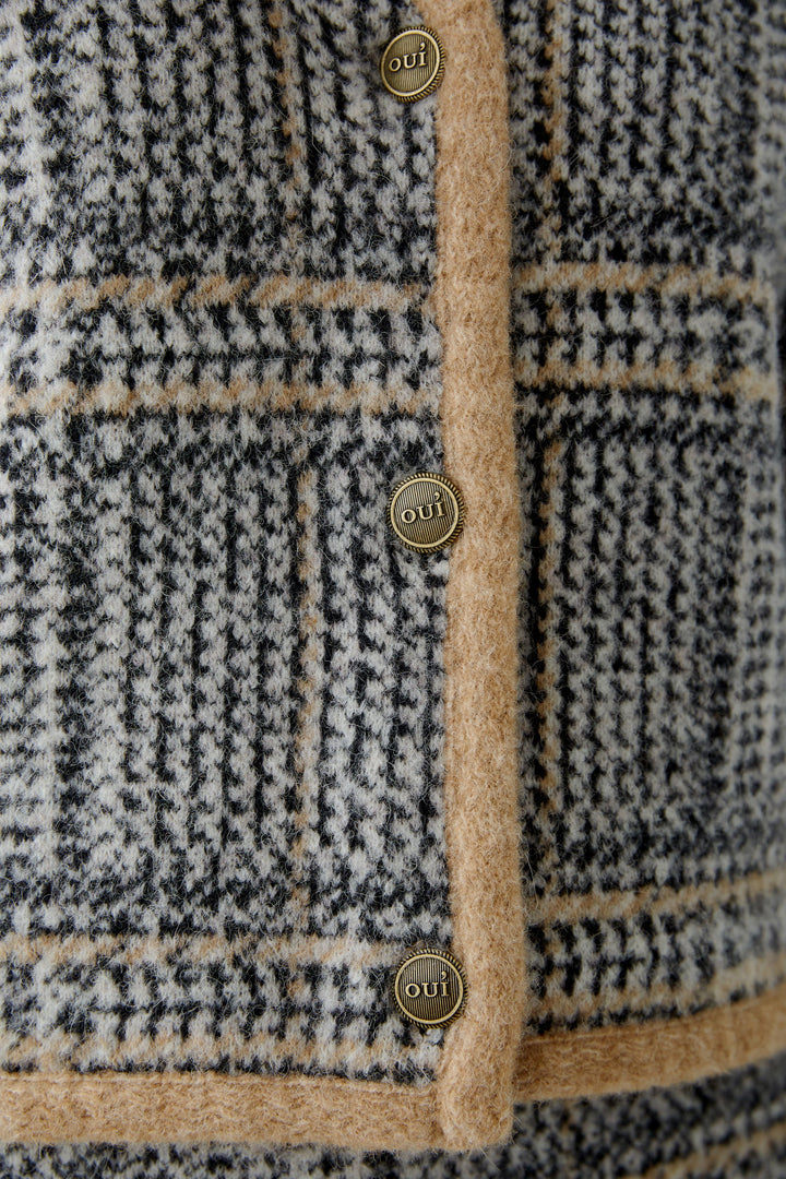 Cardigan tricot doux carreaux