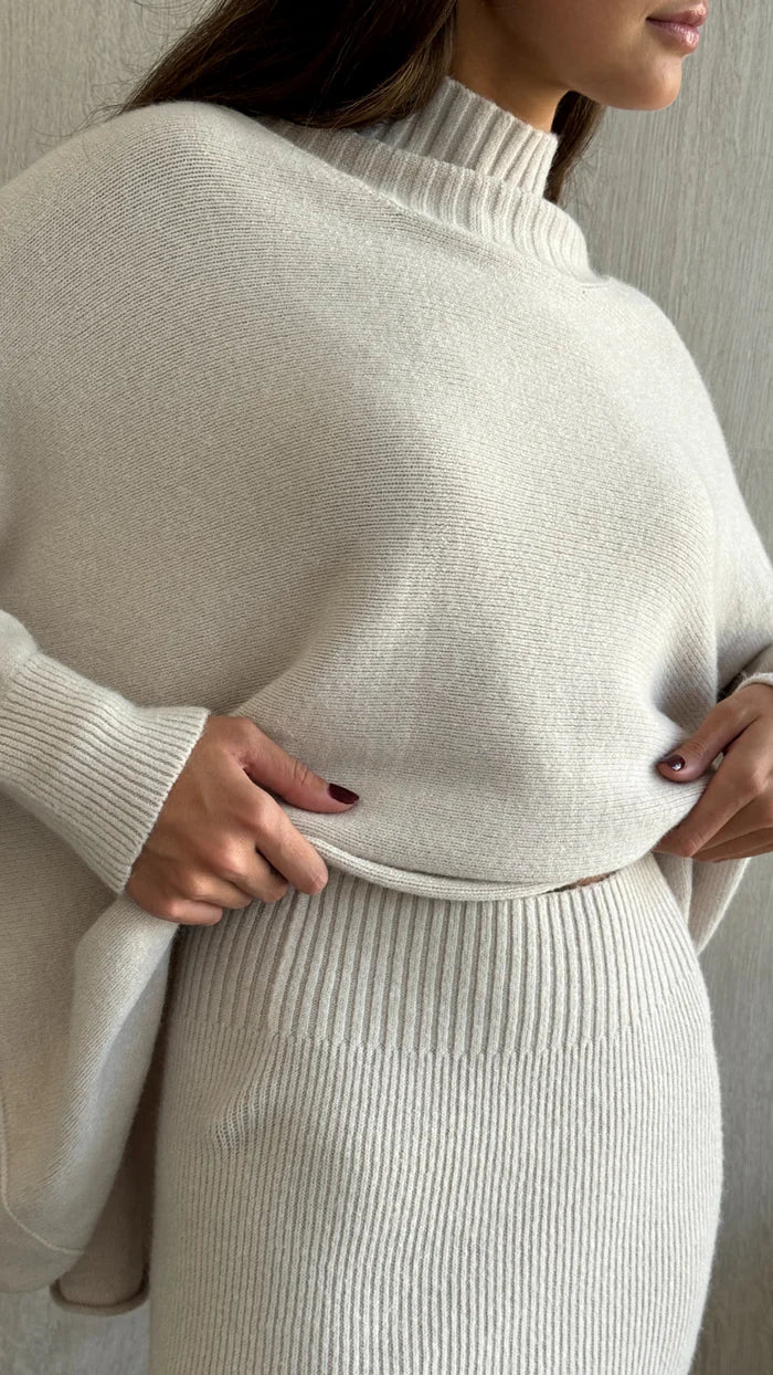 Jupe midi côtelée extensible Alma
