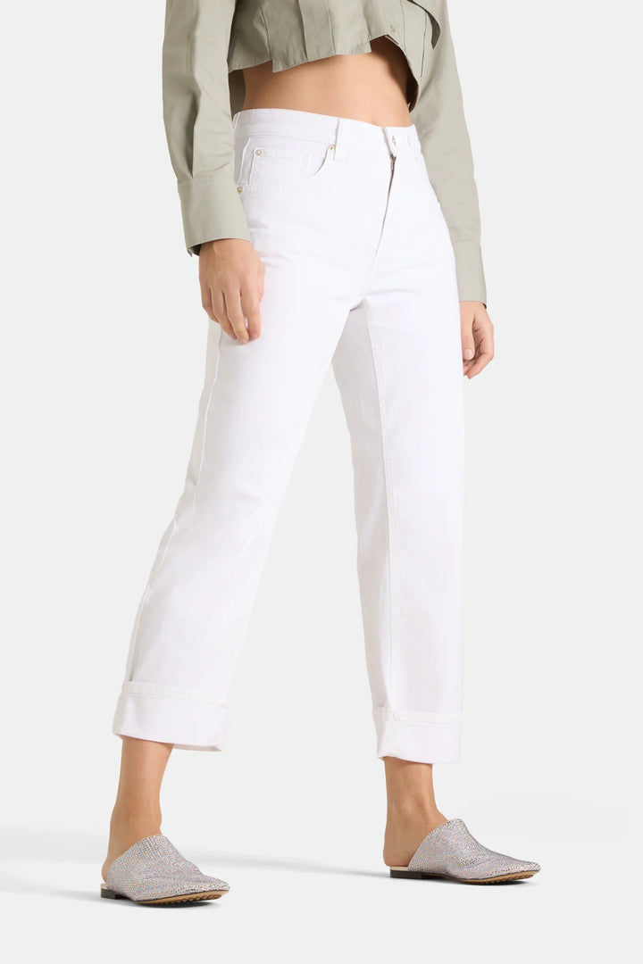 Jeans Gaia droit à revers