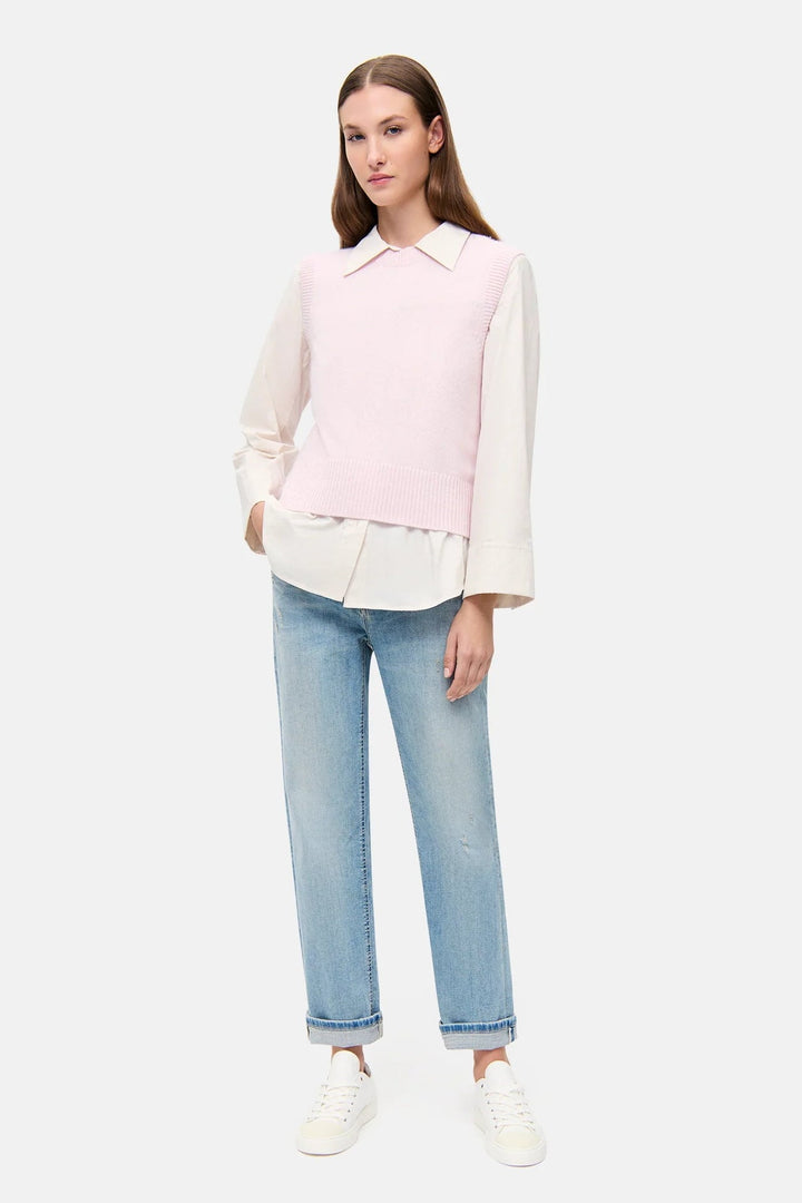 Jeans Gaia droit à revers