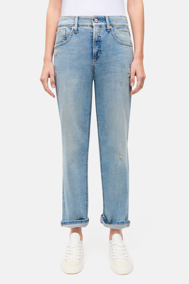 Jeans Gaia droit à revers