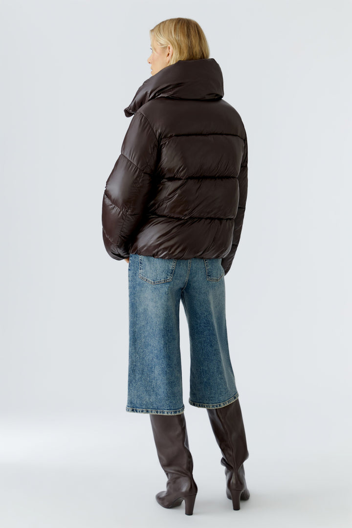 Manteau matelassé court avec col cheminée