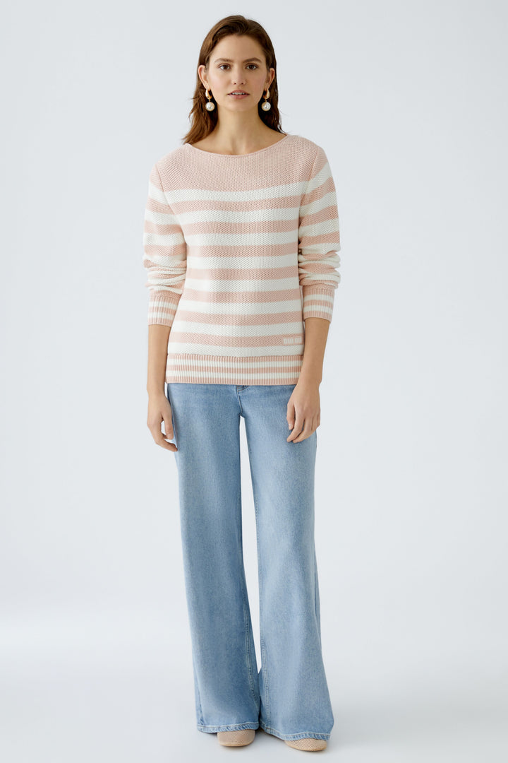 Pull en coton texturé avec rayures