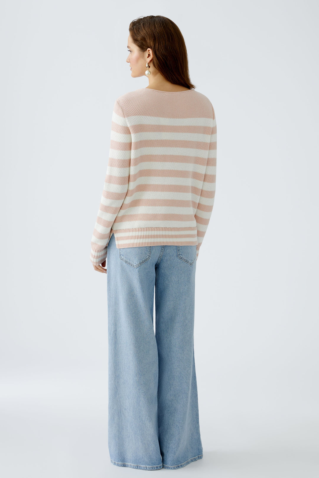 Pull en coton texturé avec rayures