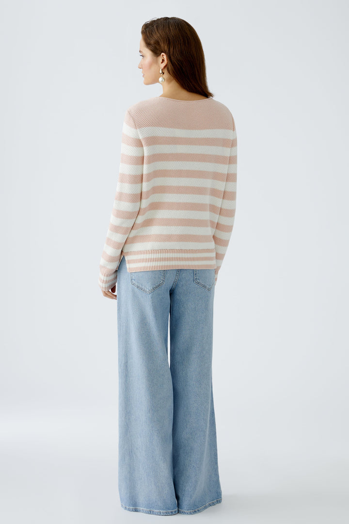 Pull en coton texturé avec rayures
