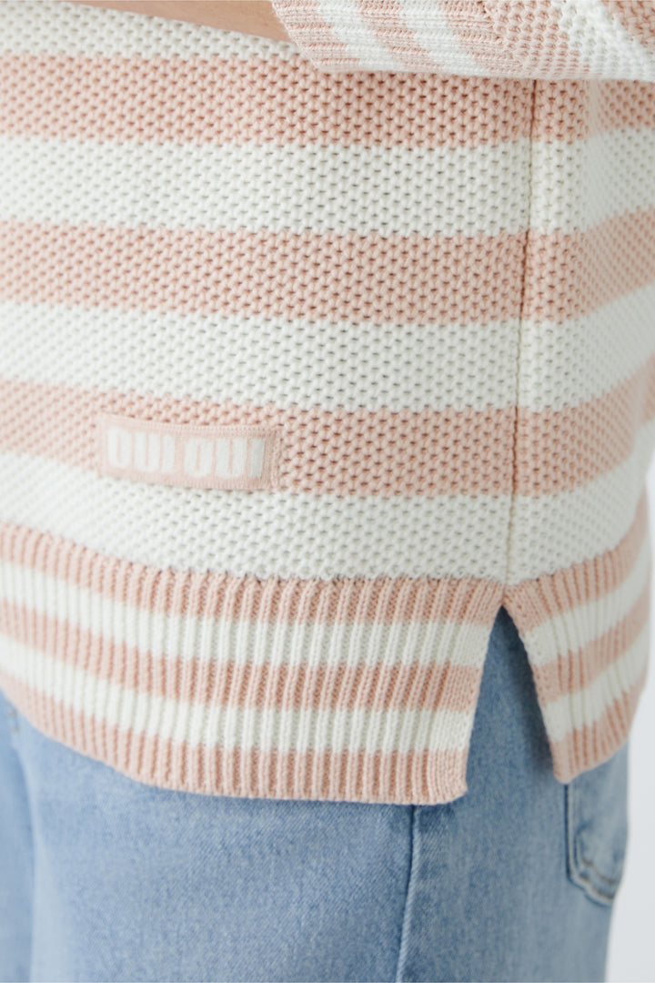 Pull en coton texturé avec rayures