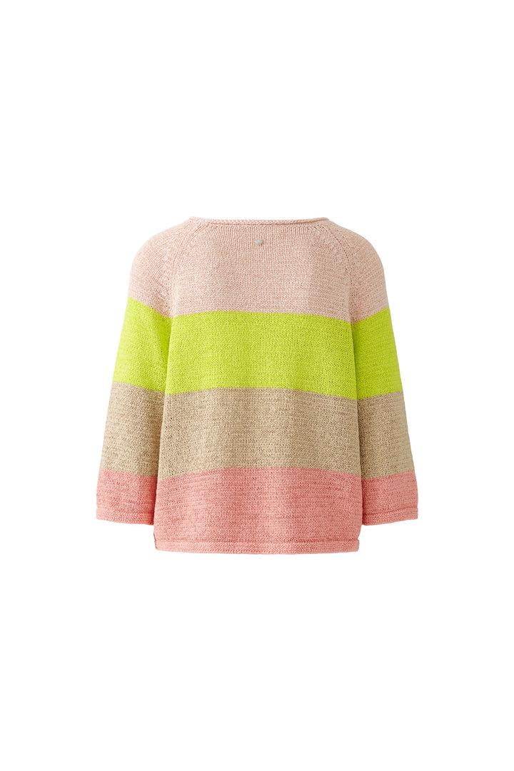 Pull raglan court avec bandes colorées