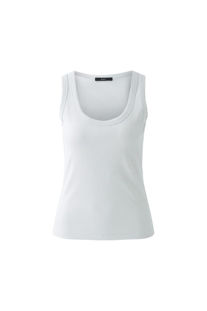 Camisole ajustée côtelée avec fini lustré