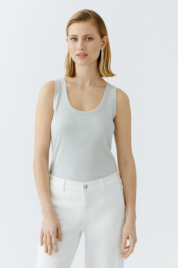Camisole ajustée côtelée avec fini lustré