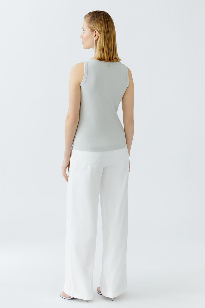 Camisole ajustée côtelée avec fini lustré