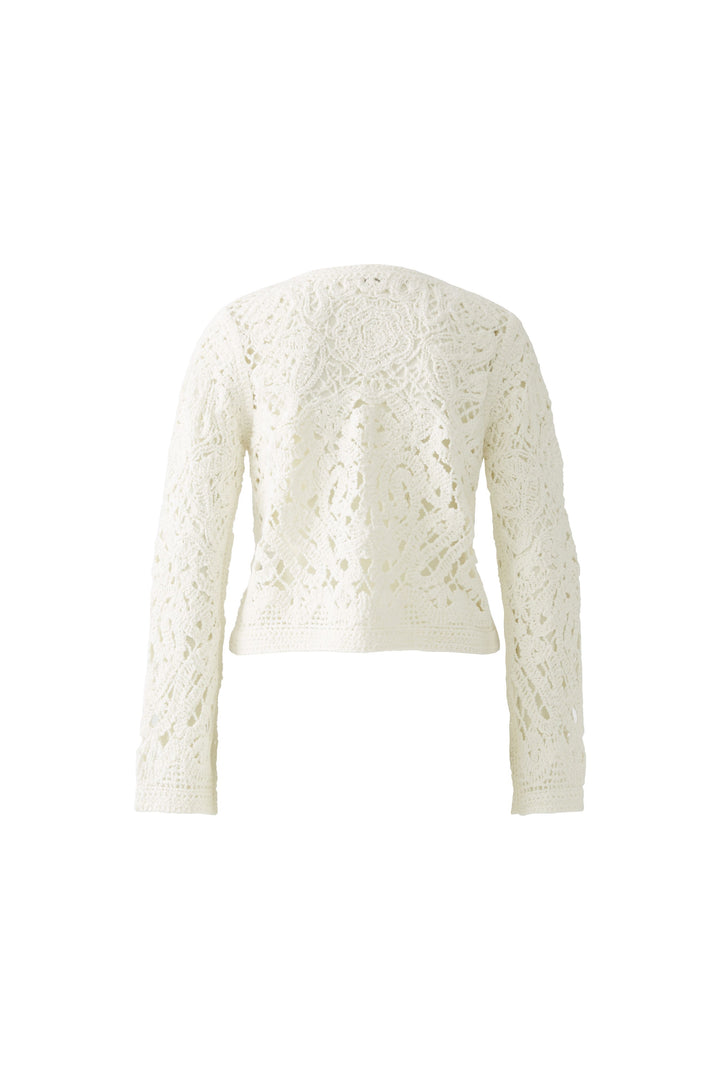 Cardigan ajouré en crochet avec boutons brossés