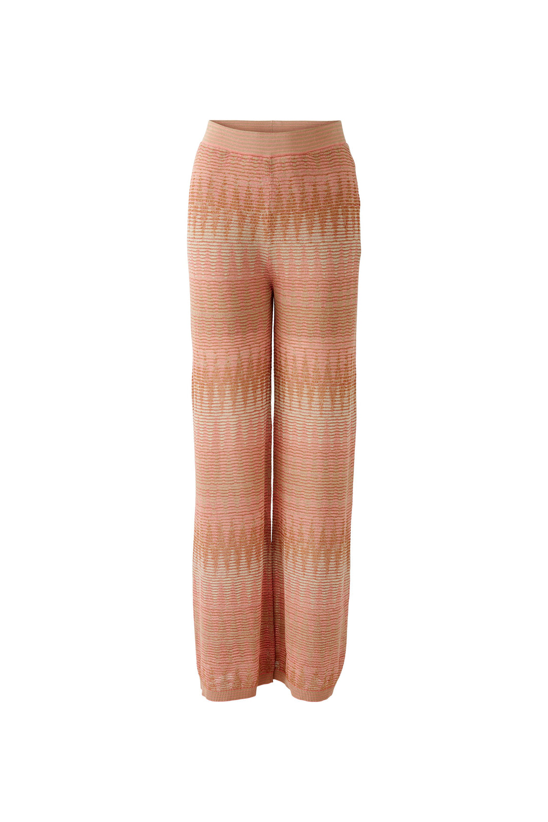 Pantalon en maille avec motif jacquard satiné