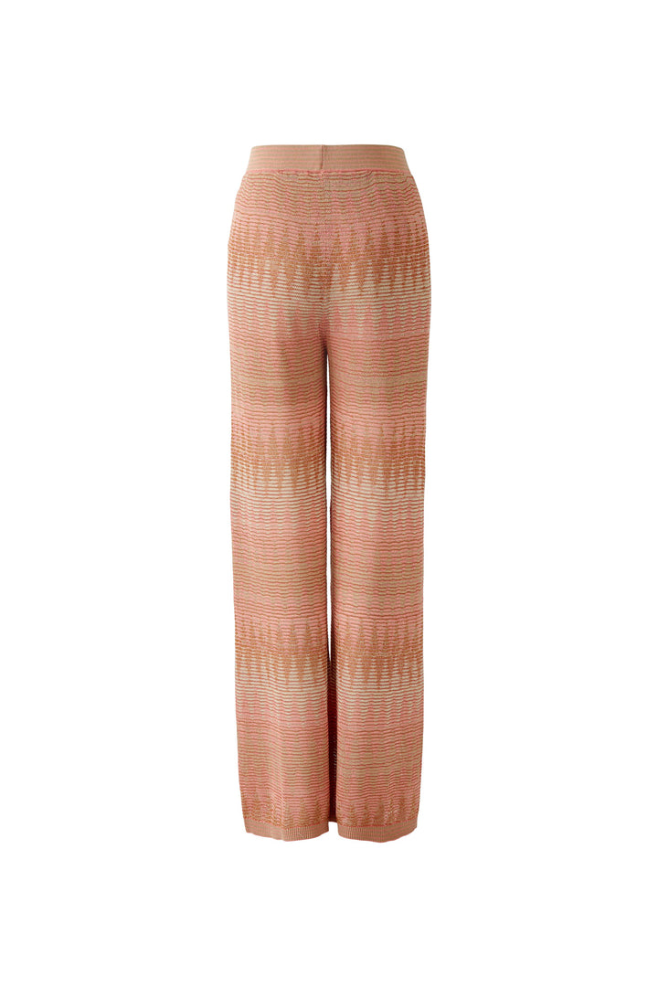 Pantalon en maille avec motif jacquard satiné