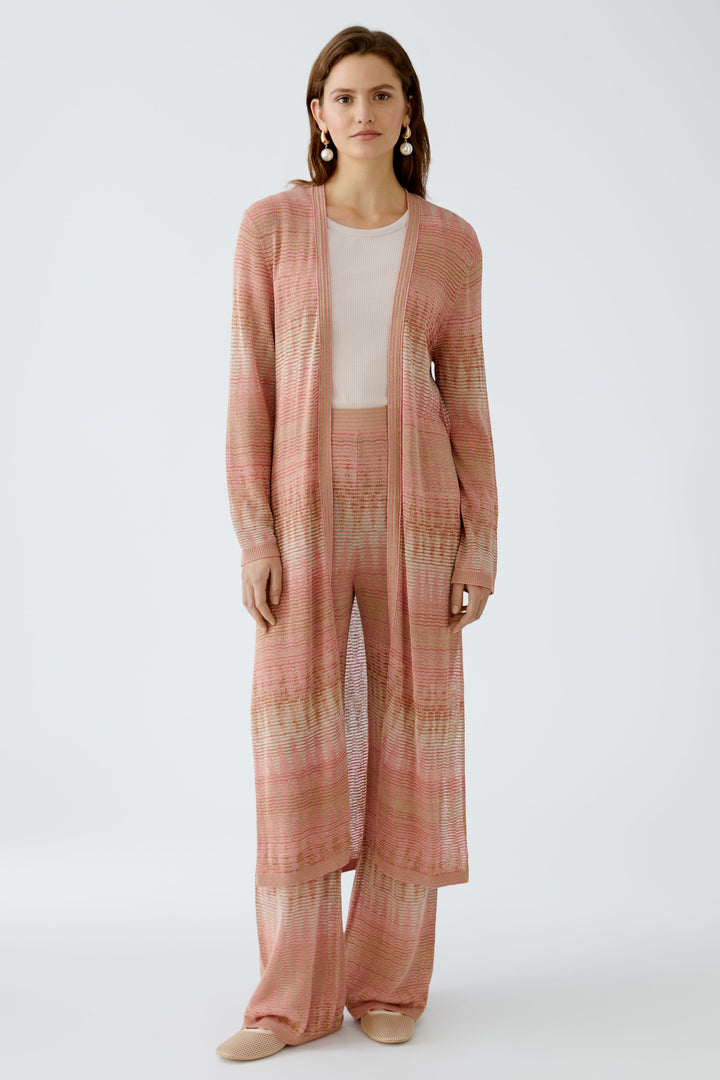 Pantalon en maille avec motif jacquard satiné