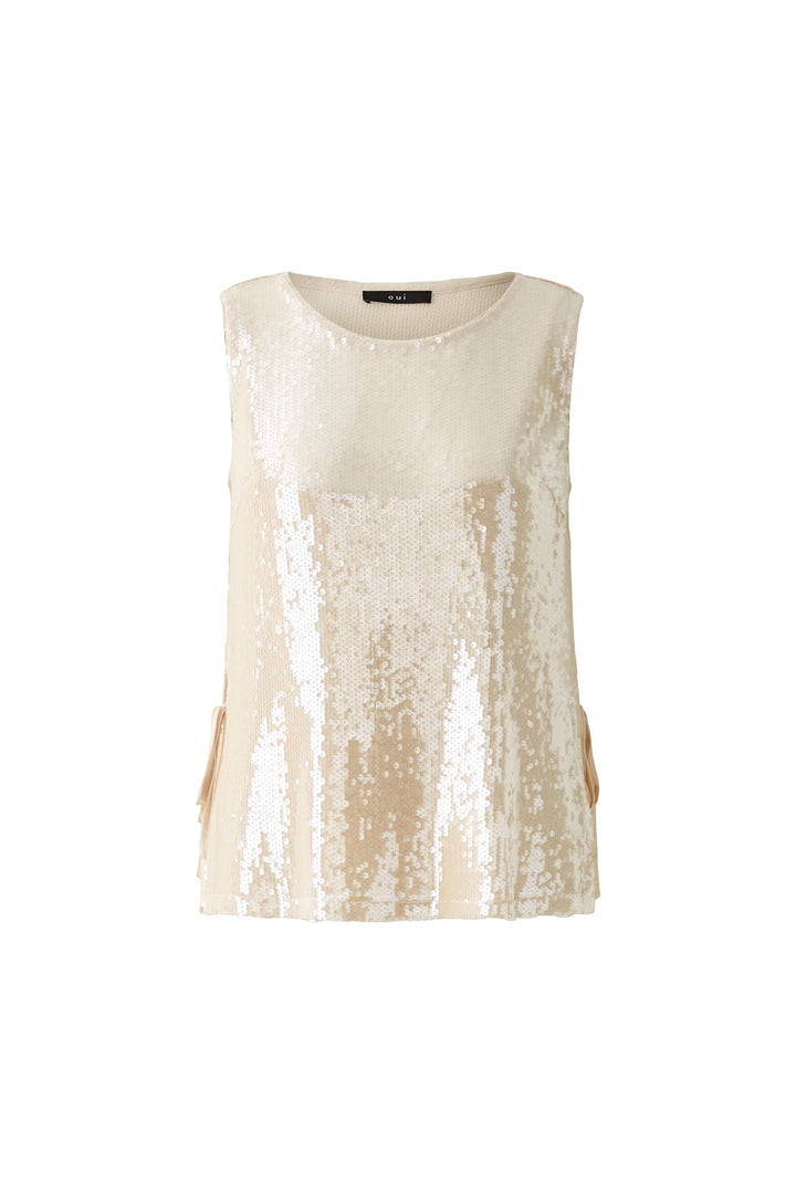 Camisole avec paillettes et fentes latérales