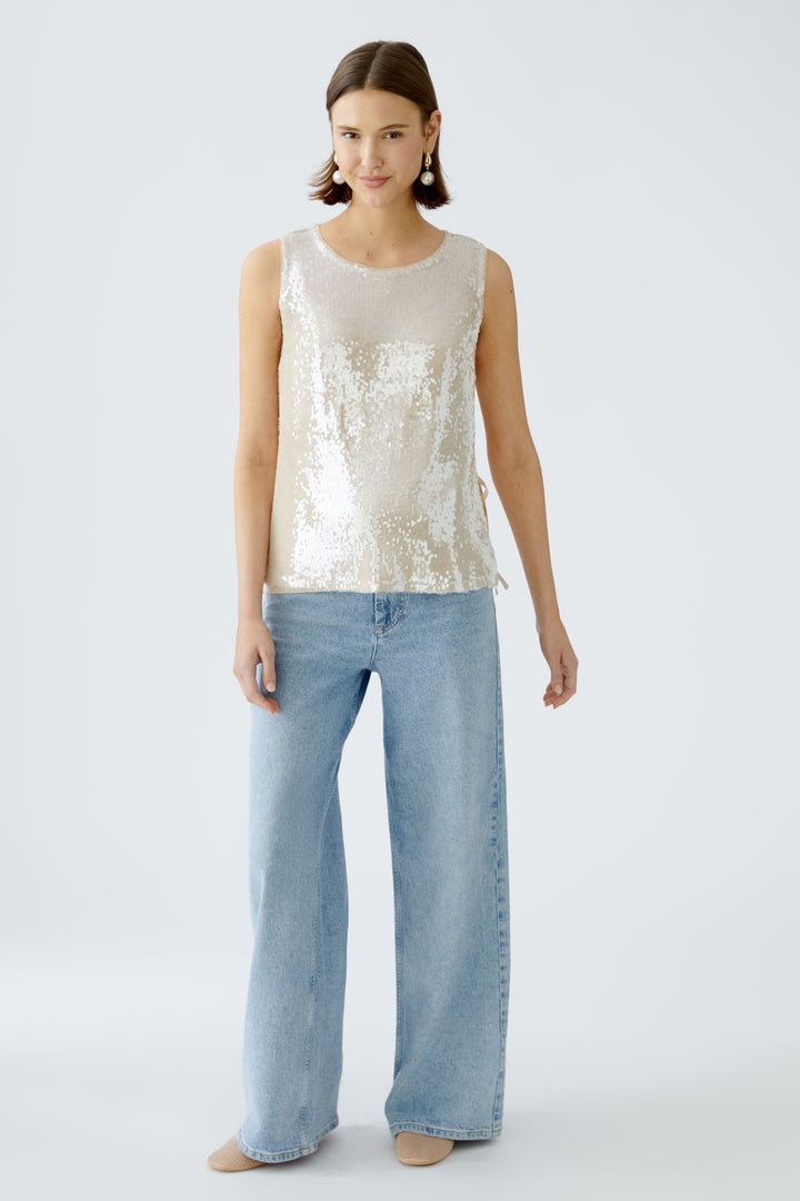 Camisole avec paillettes et fentes latérales