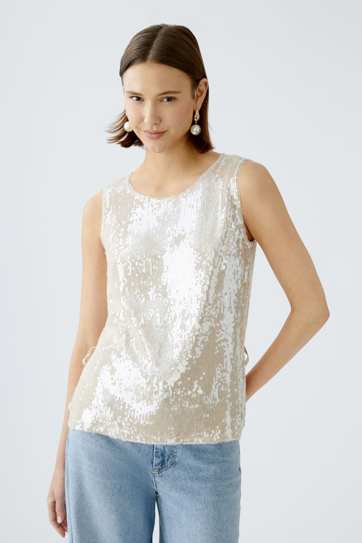 Camisole avec paillettes et fentes latérales