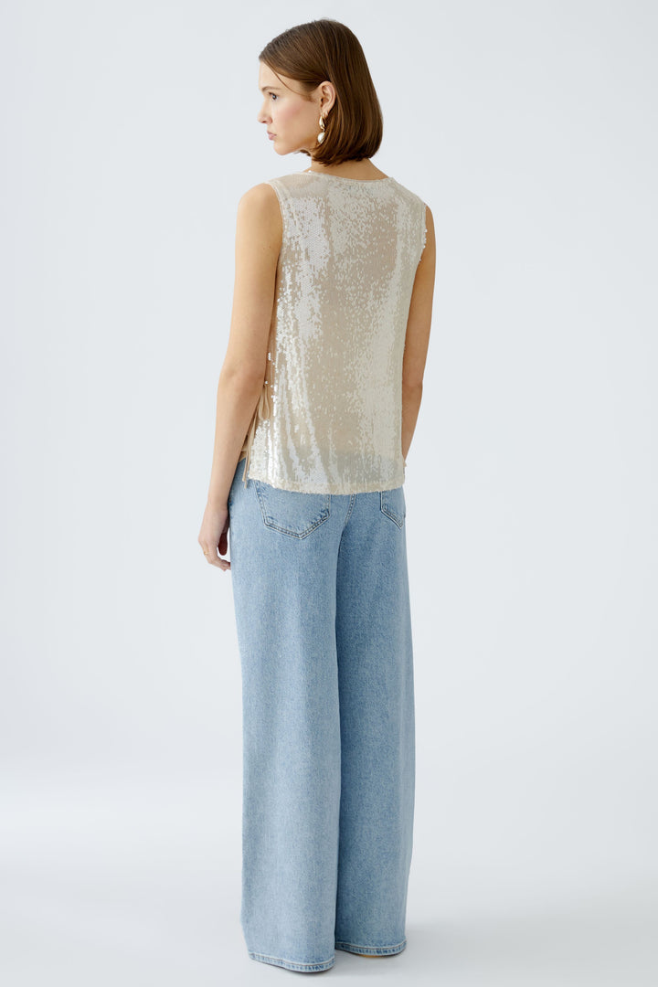 Camisole avec paillettes et fentes latérales
